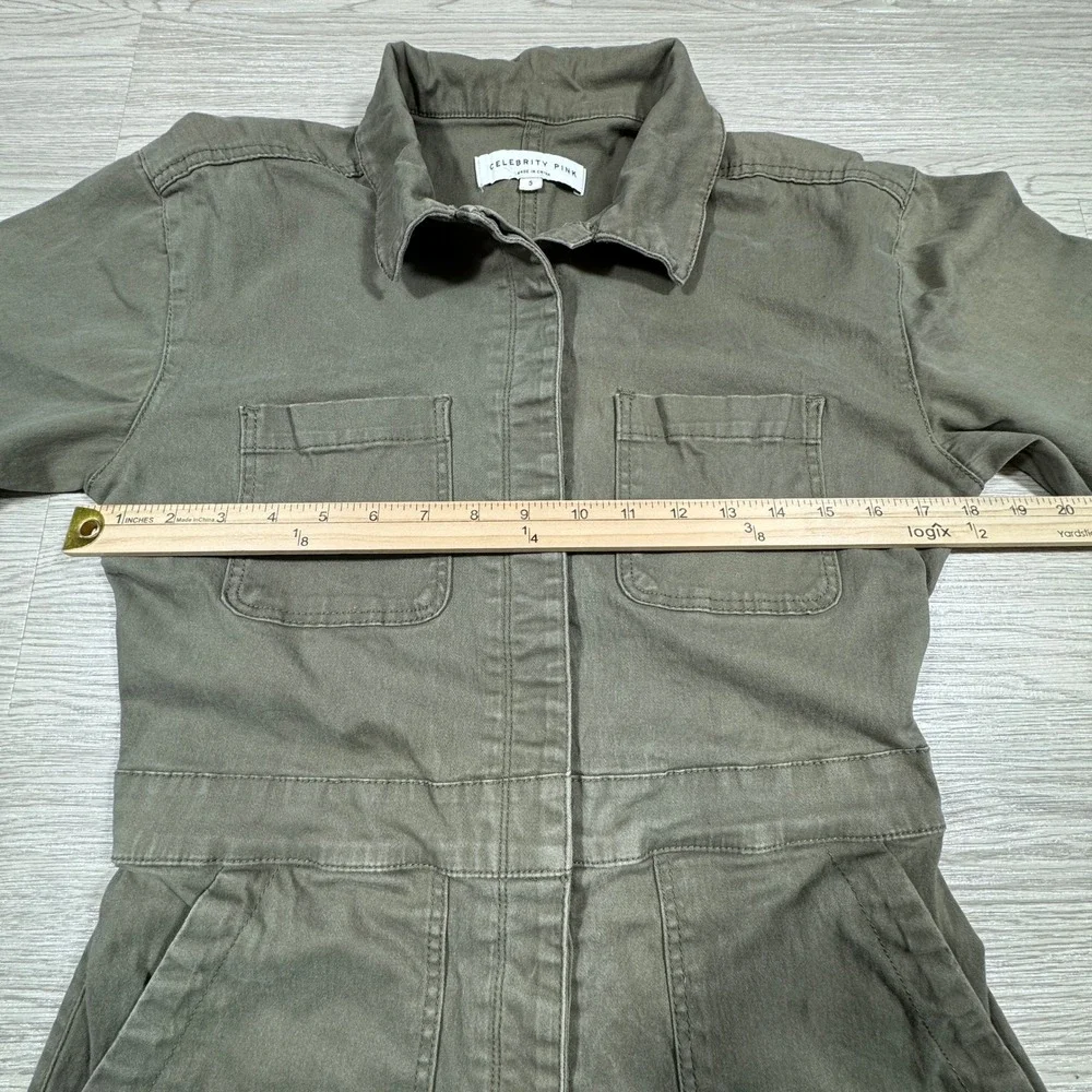 Celebrity Pink Women Jumpsuit Uniform Green Small Short Sleeve Utility Coverall - Picture 6 of 11